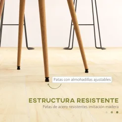 Pack de 2 sillas de comedor Boho Homcom verde pistacho 83x50x52 cm