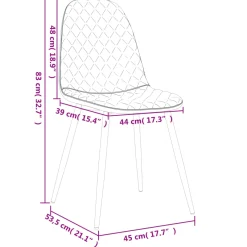 Pack de 6 sillas de comedor Vega terciopelo 83x45x53,5 cm
