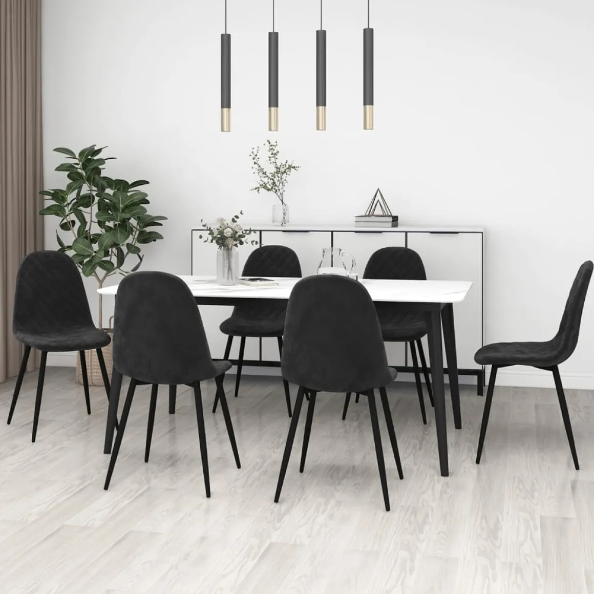 Pack de 6 sillas de comedor Vega terciopelo 83x45x53,5 cm