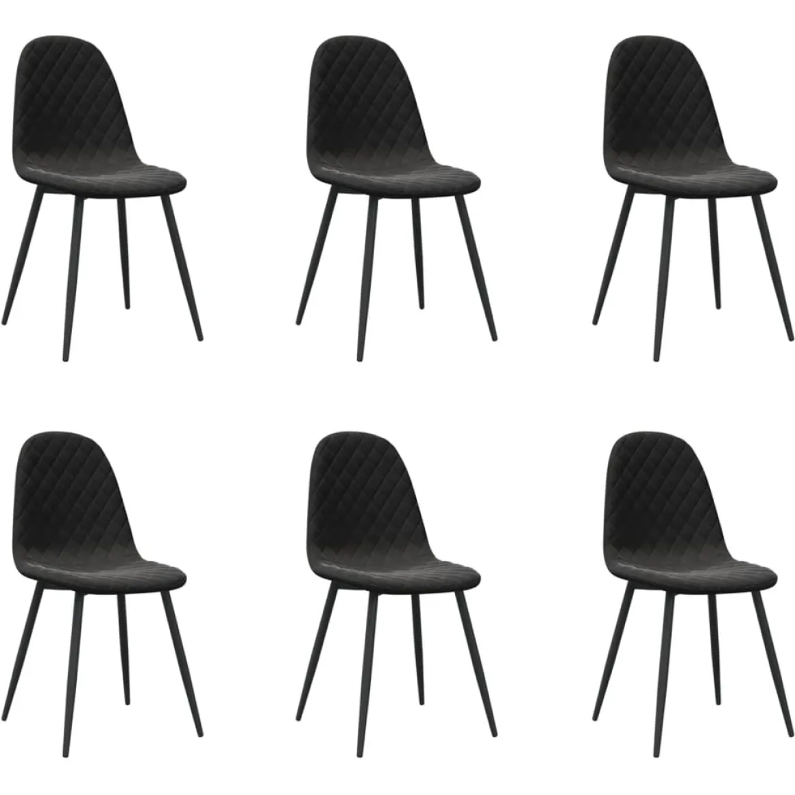 Pack de 6 sillas de comedor Vega terciopelo 83x45x53,5 cm