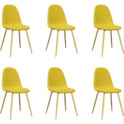 Pack de 6 sillas de comedor Millie terciopelo patas doradas 83x45x53,5 cm