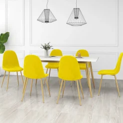Pack de 6 sillas de comedor Millie terciopelo patas doradas 83x45x53,5 cm