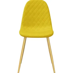 Pack de 6 sillas de comedor Millie terciopelo patas doradas 83x45x53,5 cm