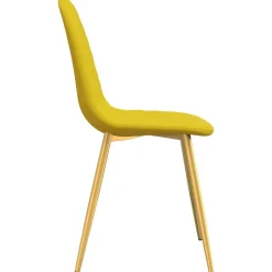 Pack de 6 sillas de comedor Millie terciopelo patas doradas 83x45x53,5 cm