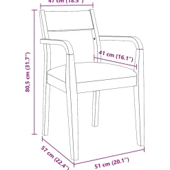 Pack de 2 sillas de comedor Arthur reposabrazos + asiento acolchado
