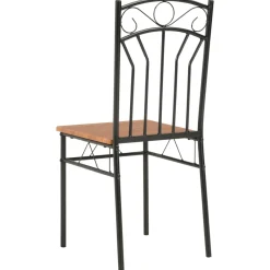 Pack de 2 sillas de comedor Malbork diseño retro natural/negro