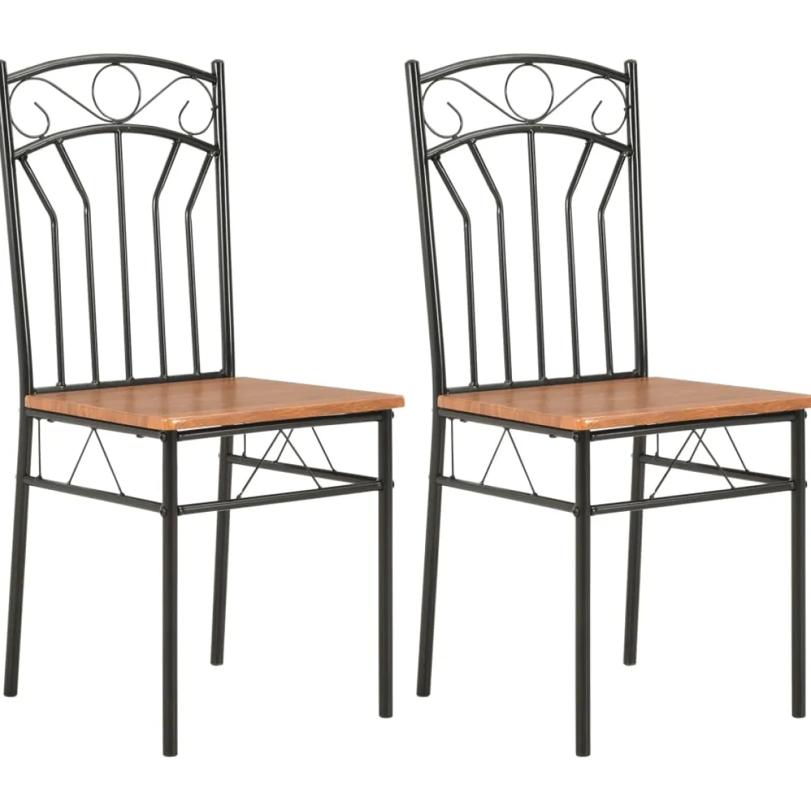 Pack de 2 sillas de comedor Malbork diseño retro natural/negro