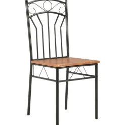 Pack de 4 sillas de comedor Malbork diseño retro natural/negro