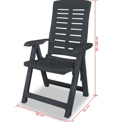 Pack de 4 sillas de exterior Blair respaldo reclinable 108x60x61 cm
