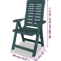 Pack de 4 sillas de exterior Blair respaldo reclinable 108x60x61 cm