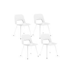 Pack de 4 sillas de exterior Zip apilables con protección UV blanco