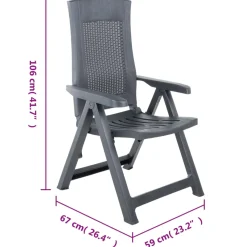 Pack de 2 sillas de exterior Monte reclinable 106x59x67 cm