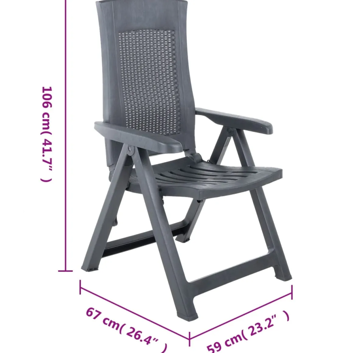 Pack de 2 sillas de exterior Monte reclinable 106x59x67 cm