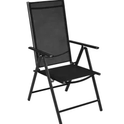 Pack de 4 sillas de jardín Julieta 7 posiciones negro 107x54x73 cm