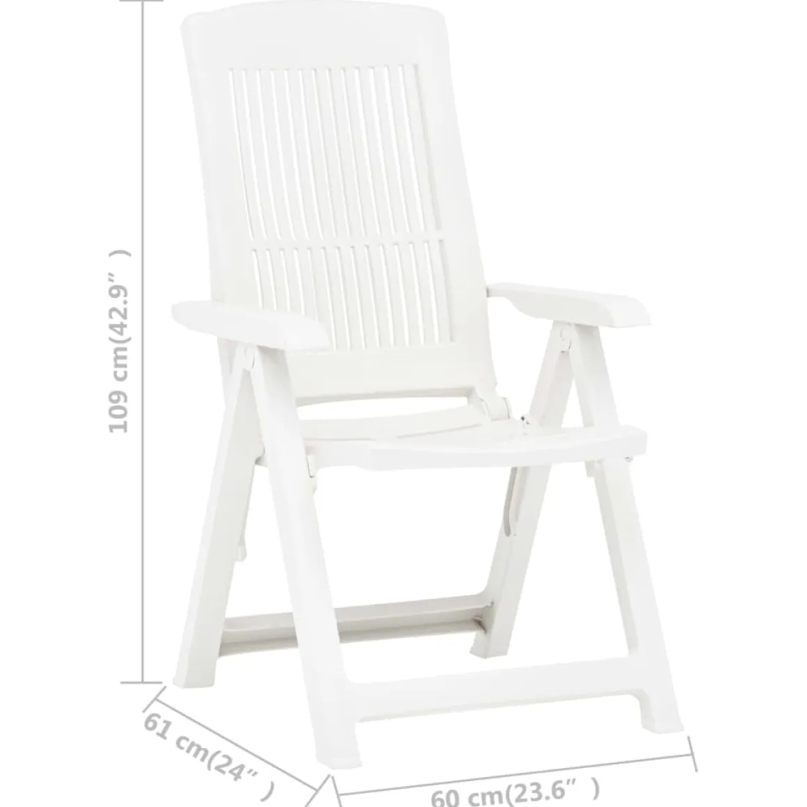 Pack de 2 sillas de jardín Edwin respaldo reclinable 109x60x61 cm