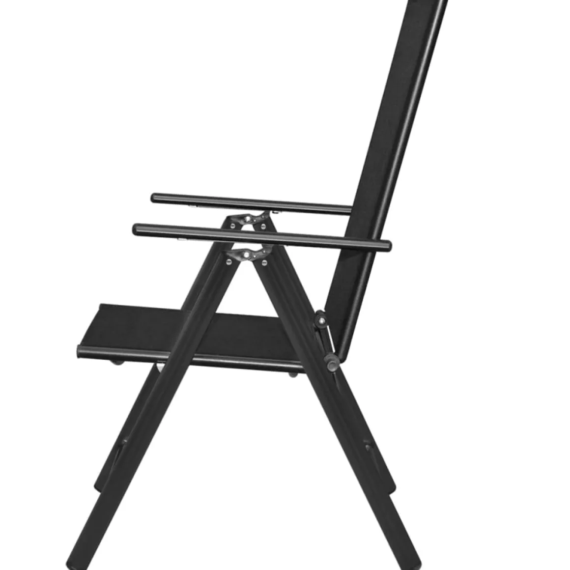 Pack de 2 sillas de jardín Ares plegable 7 posiciones negro 107x54x73 cm