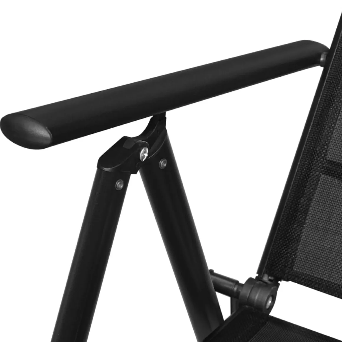 Pack de 2 sillas de jardín Ares plegable 7 posiciones negro 107x54x73 cm