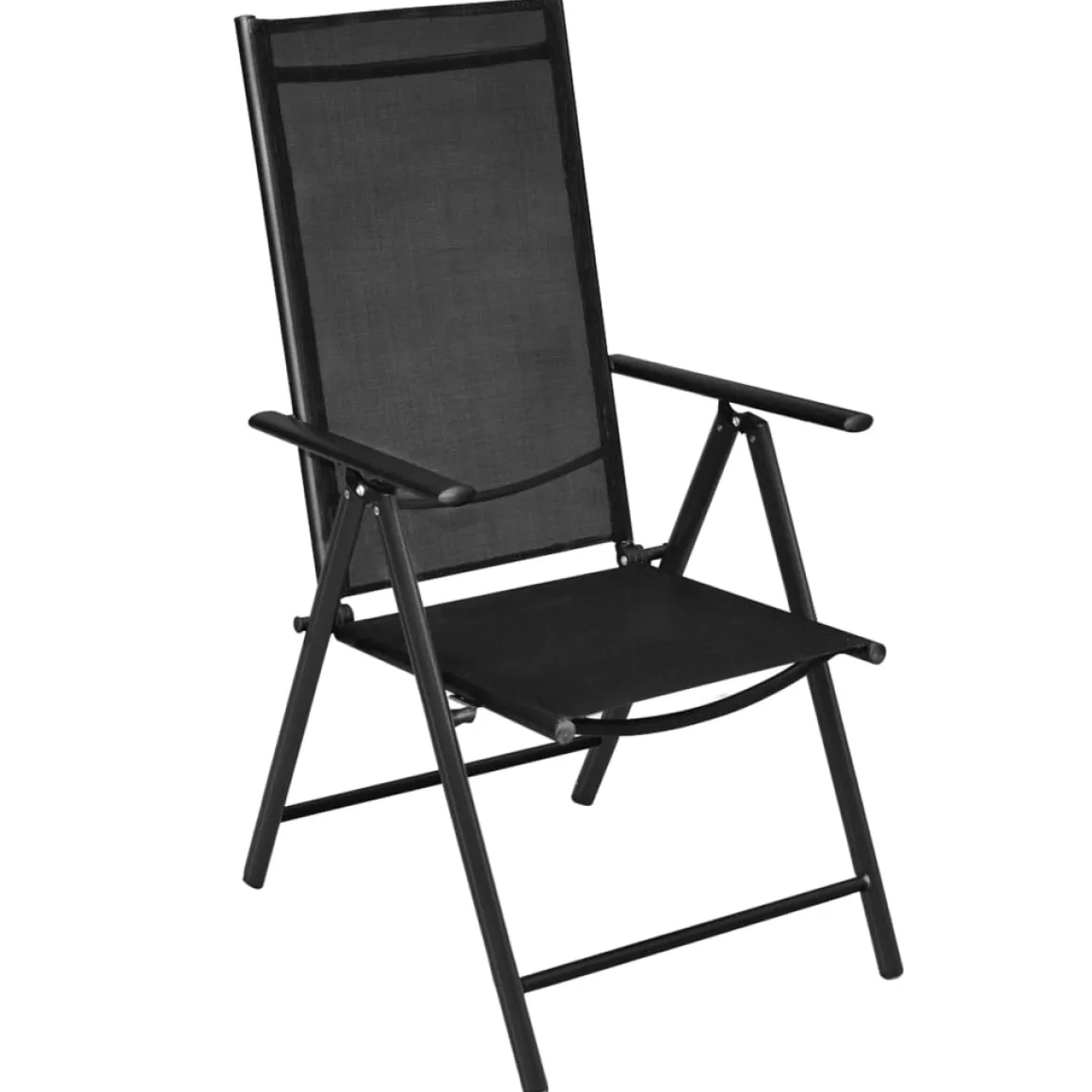 Pack de 2 sillas de jardín Ares plegable 7 posiciones negro 107x54x73 cm