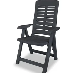 Pack de 2 sillas de jardín Nara reclinables gris antracita 108x60x61 cm