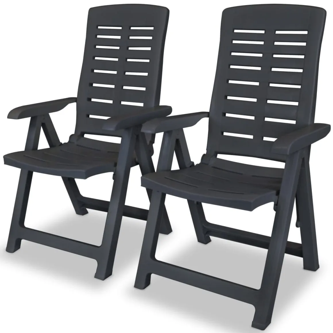 Pack de 2 sillas de jardín Nara reclinables gris antracita 108x60x61 cm