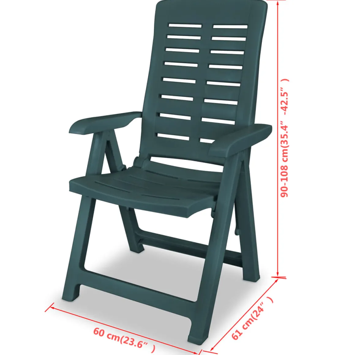 Pack de 2 sillas de jardín Elena reclinables 108x60x61 cm