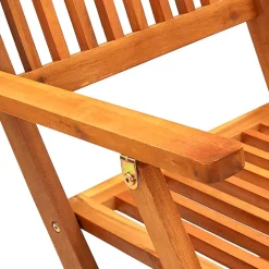 Pack de 2 sillas de jardín plegables madera marrón 91x54x57 cm