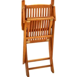 Pack de 2 sillas de jardín plegables madera marrón 91x54x57 cm