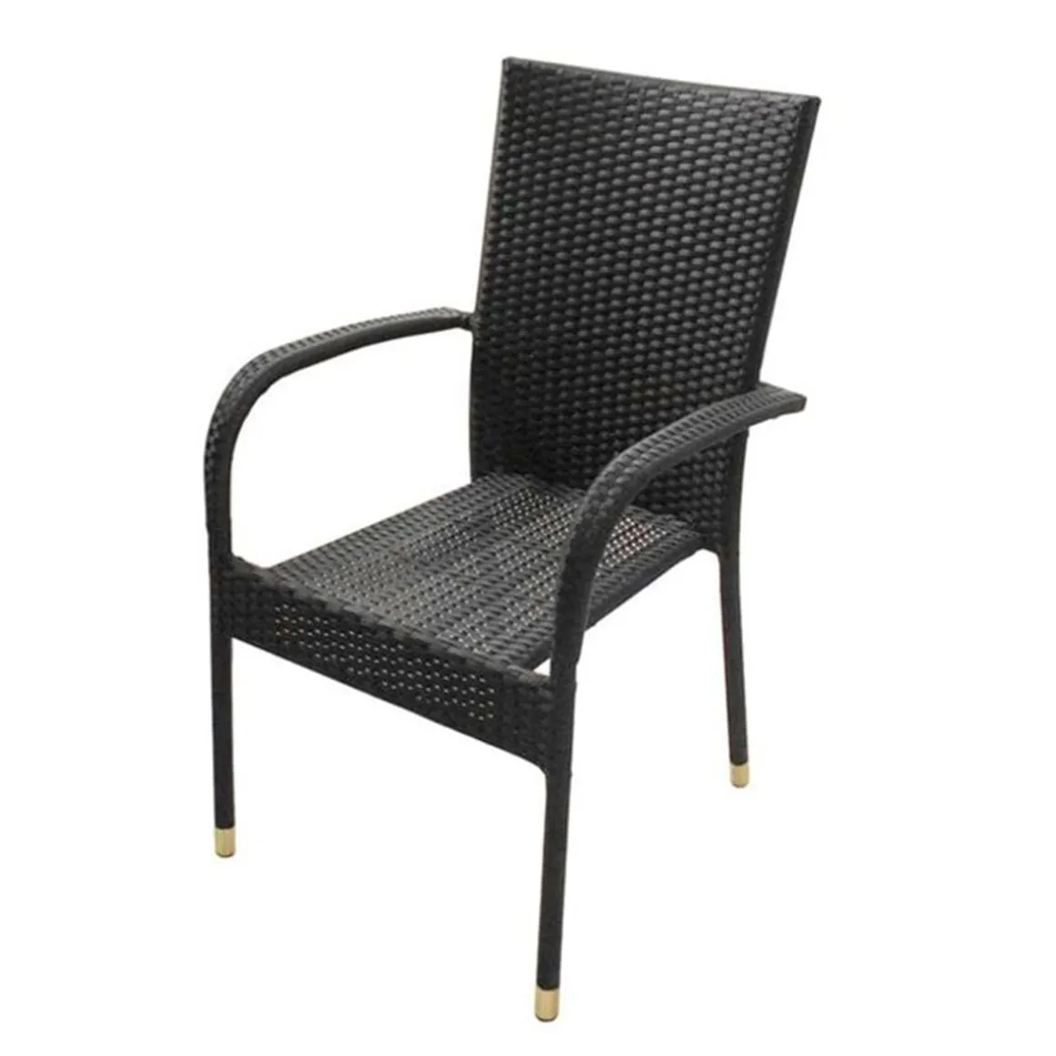 Pack de 6 sillas de terraza ratán antracita 94x48x64 cm