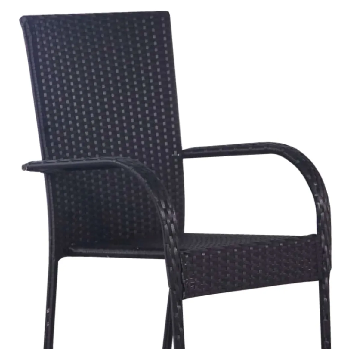 Pack de 4 sillas de terraza ratán antracita 94x48x64 cm