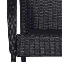 Pack de 4 sillas de terraza ratán antracita 94x48x64 cm