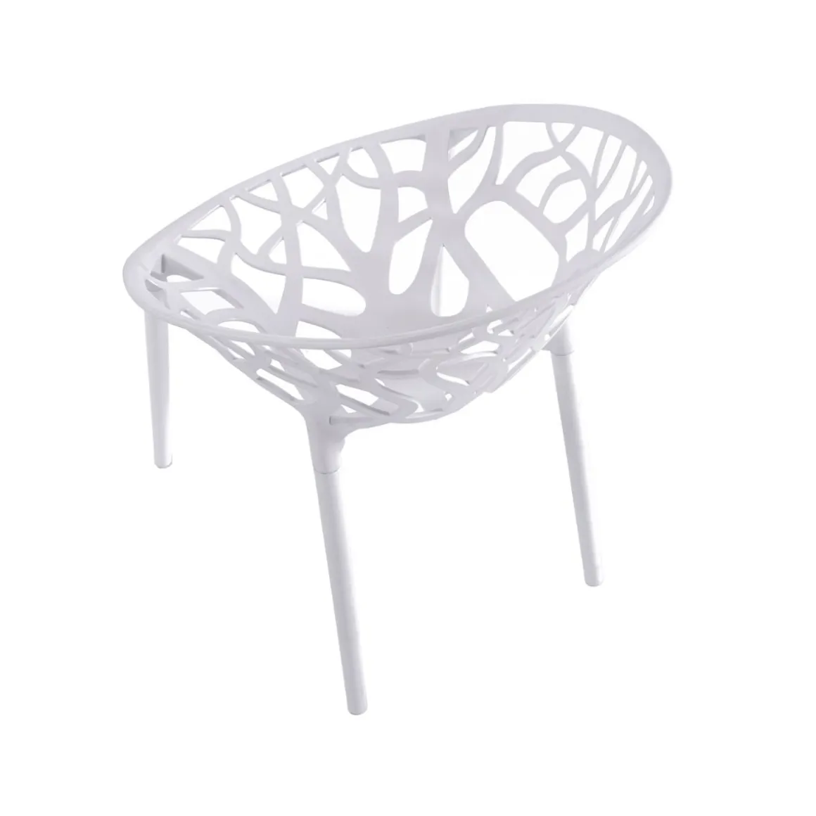 Pack de 4 sillas Dolce diseño ovalado blanco 79x59x59 cm