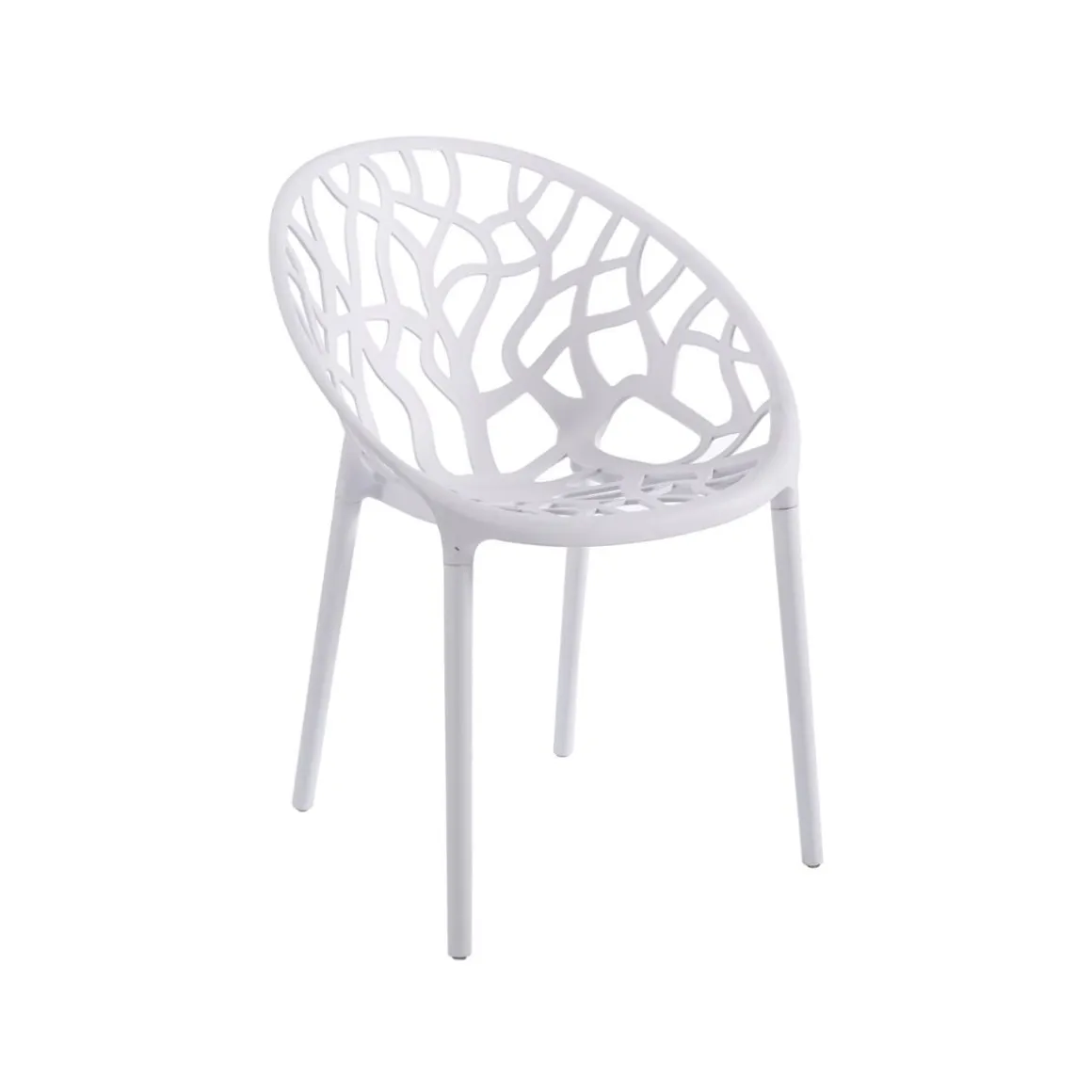 Pack de 4 sillas Dolce diseño ovalado blanco 79x59x59 cm