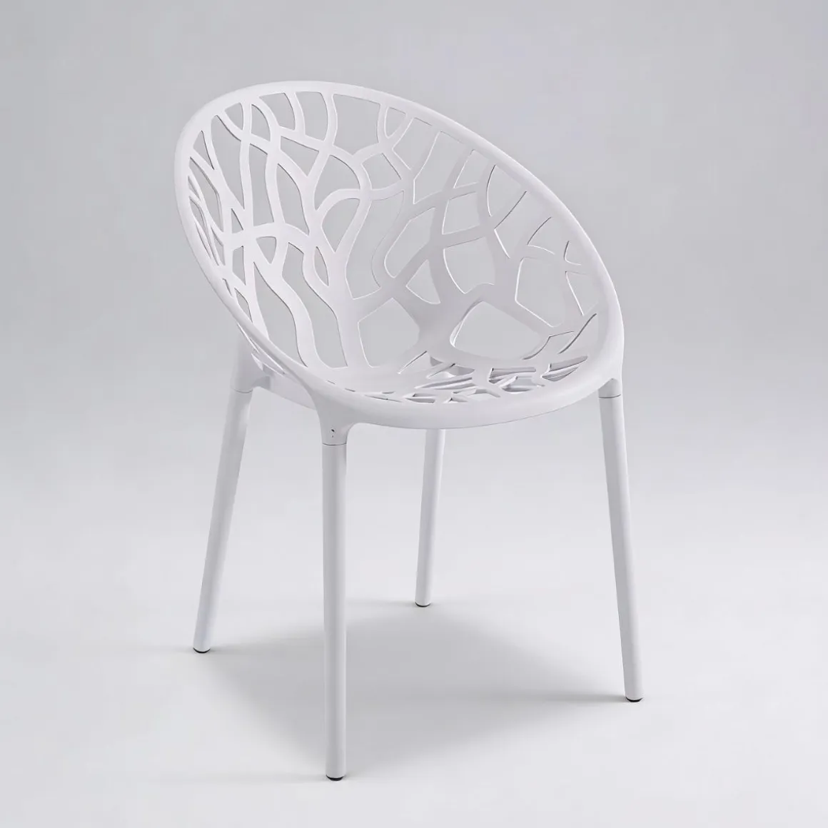 Pack de 4 sillas Dolce diseño ovalado blanco 79x59x59 cm
