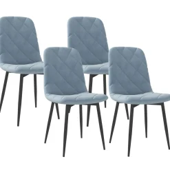 Pack de 4 sillas Egipto Homcom tapizadas terciopelo 87x45x54 cm