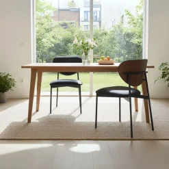 Pack de 2 sillas Eva respaldo curvado negro 85x52x47 cm