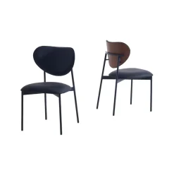 Pack de 2 sillas Eva respaldo curvado negro 85x52x47 cm