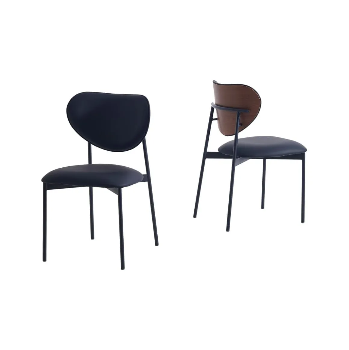 Pack de 2 sillas Eva respaldo curvado negro 85x52x47 cm