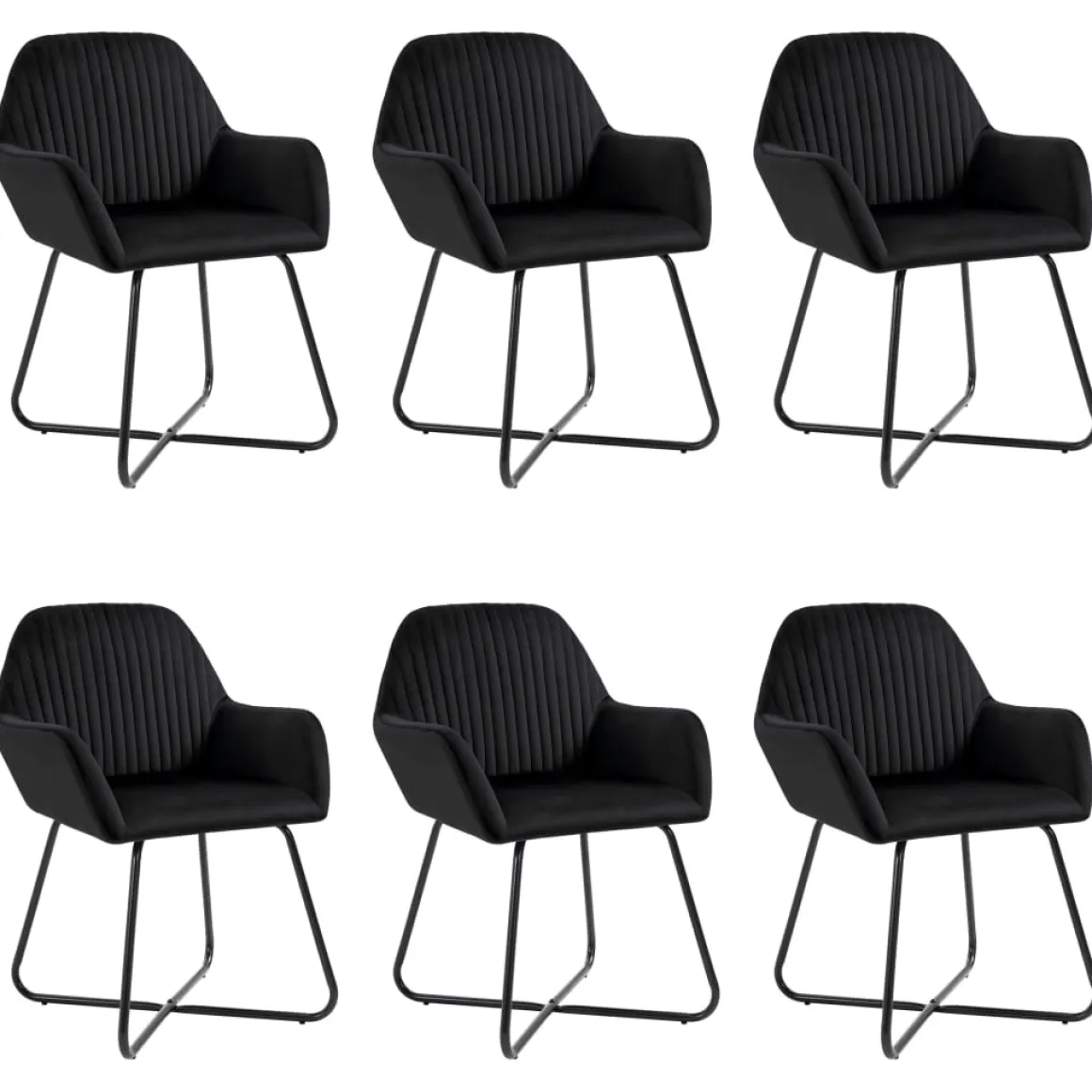 Pack de 6 sillas Karlna con reposabrazos terciopelo 84x61x61 cm