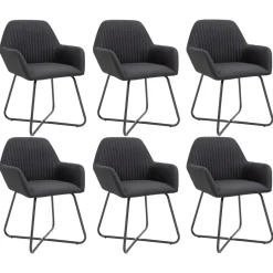 Pack de 6 sillas Kervin con reposabrazos tela 84x61x61 cm