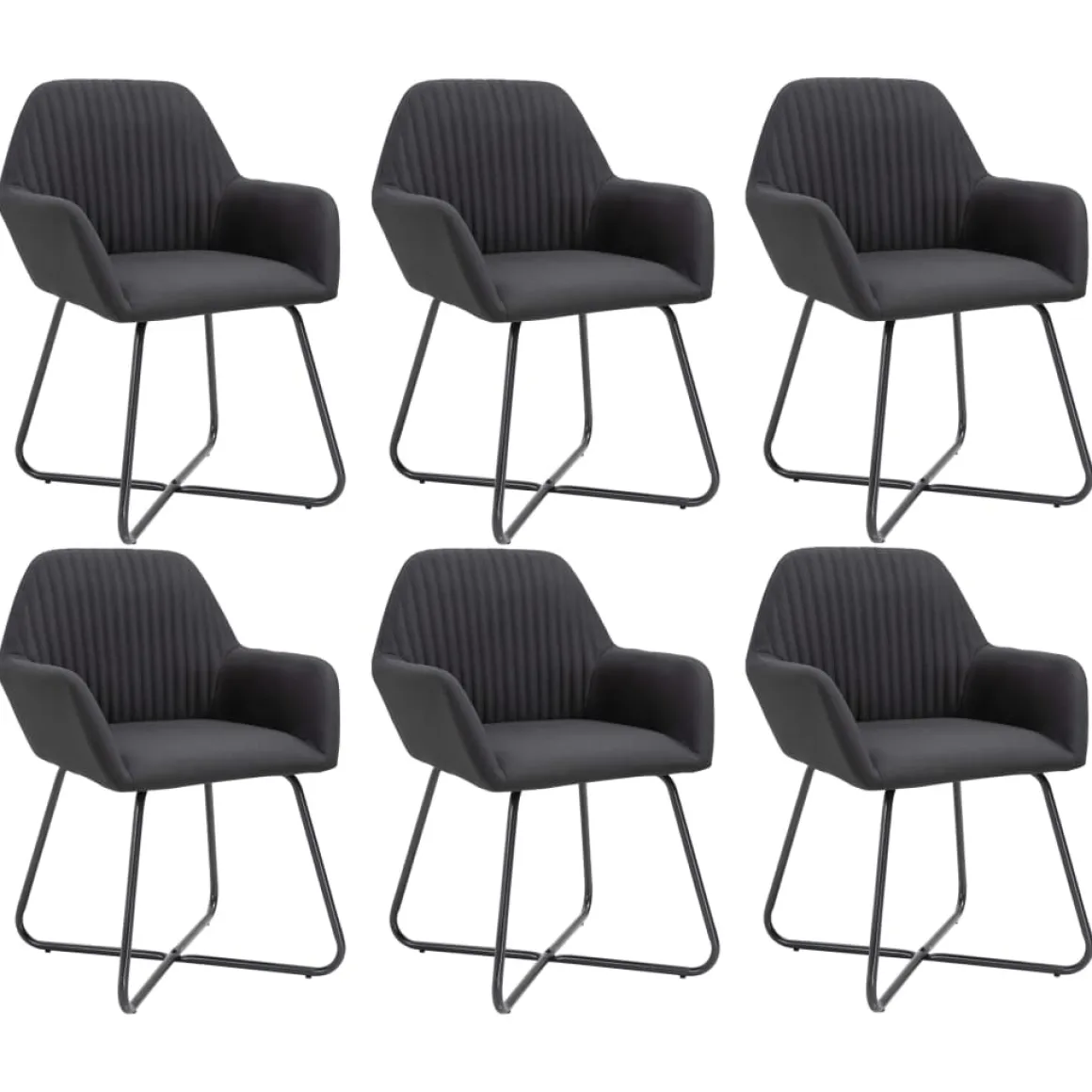 Pack de 6 sillas Kervin con reposabrazos tela 84x61x61 cm