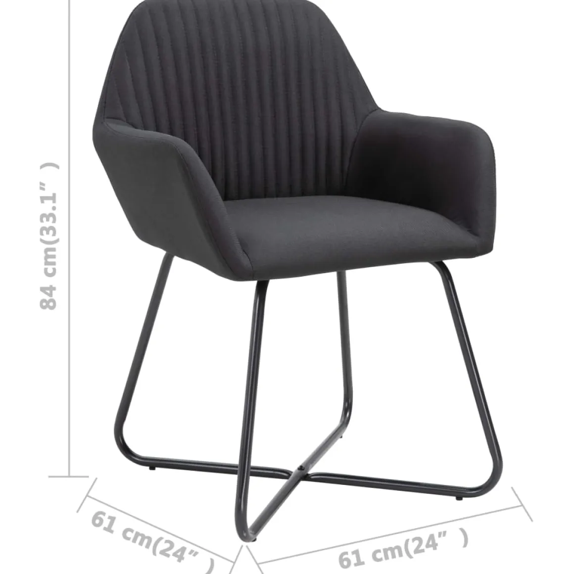 Pack de 6 sillas Kervin con reposabrazos tela 84x61x61 cm
