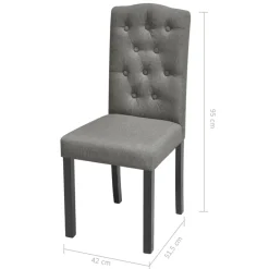 Pack de 2 sillas Kui tapizado tela gris 95x42x51,5 cm