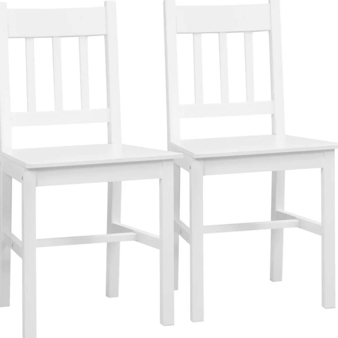 Pack de 2 sillas Lanzarote Homcom madera de pino blanco 85,5x41x46,5 cm