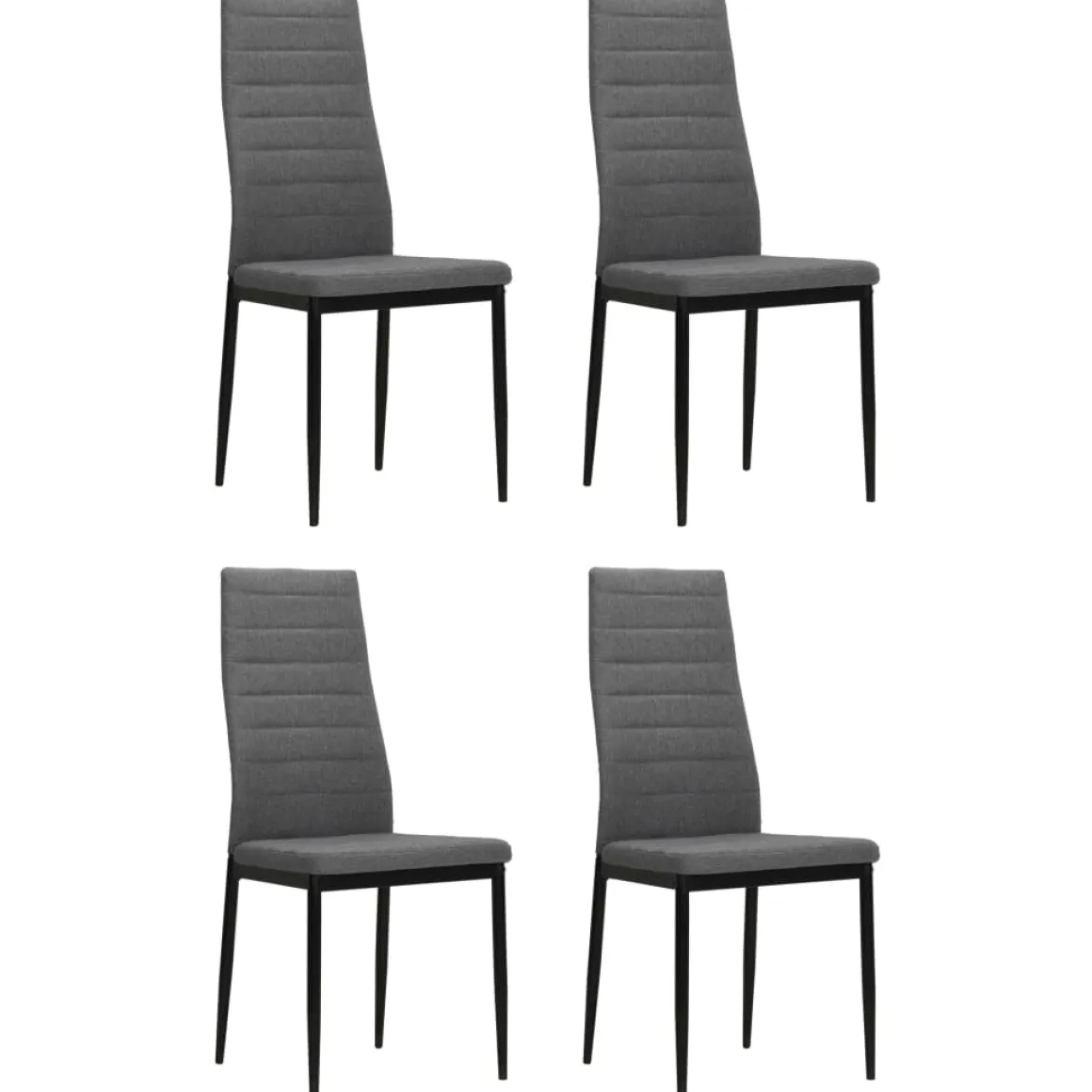 Pack de 4 sillas London respaldo alto acolchado gris claro 96x43x44 cm