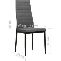 Pack de 4 sillas London respaldo alto acolchado gris claro 96x43x44 cm