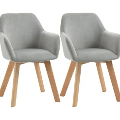 Pack de 2 sillas Luna Homcom con reposabrazos 80x54x57 cm