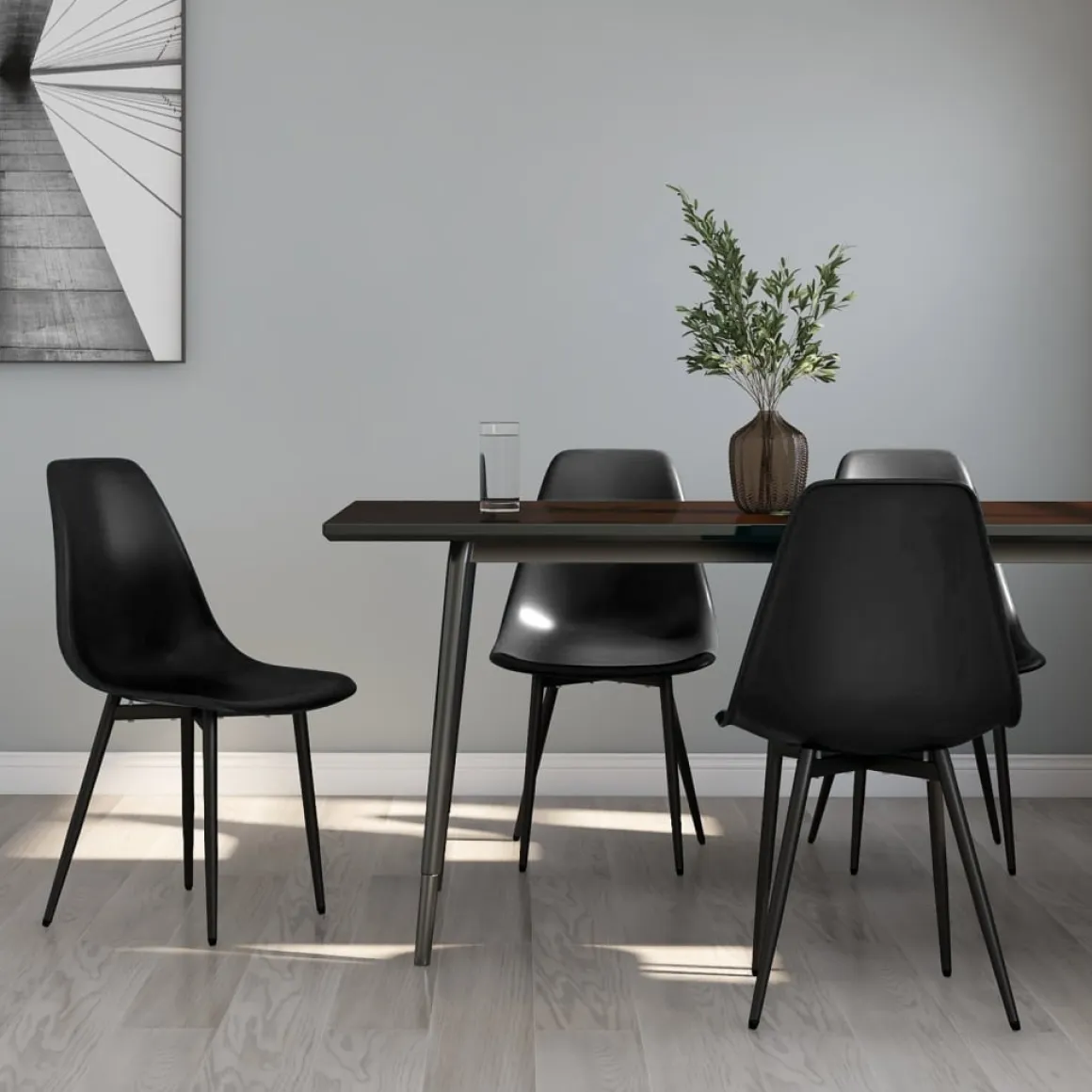 Pack de 4 sillas Marck patas de metal blanco 84x46x52 cm