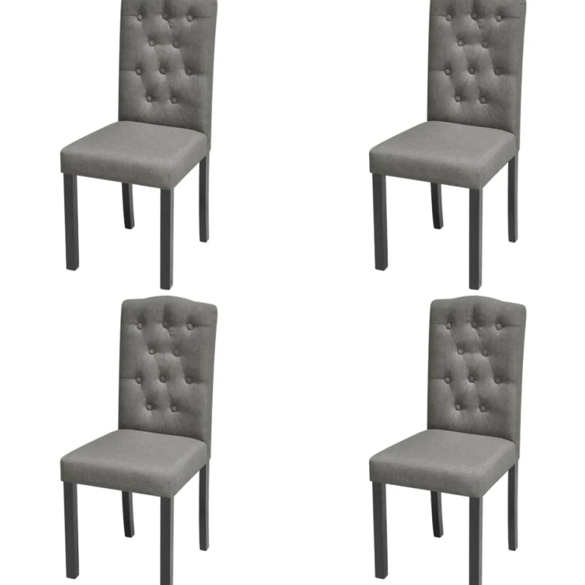 Pack de 4 sillas Mhin tapizado gris 95x42x51,5 cm