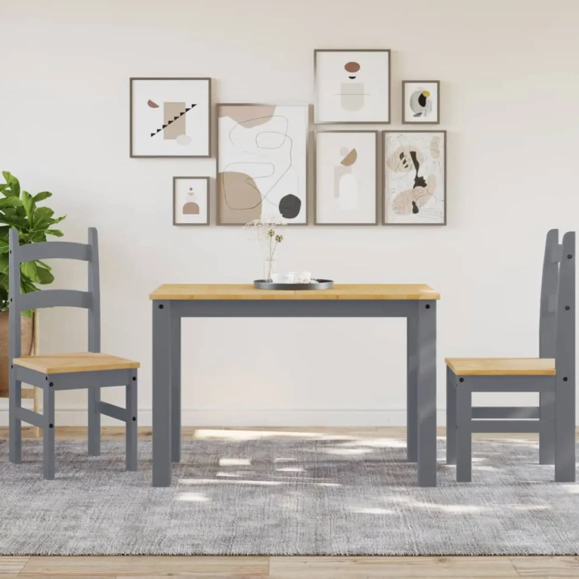Pack de 2 sillas Moreo madera de pino 99x40x46 cm