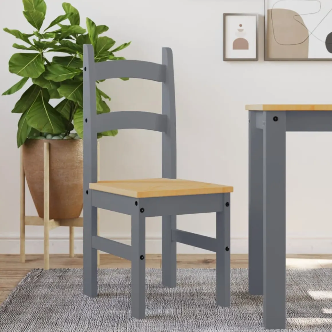 Pack de 2 sillas Moreo madera de pino 99x40x46 cm